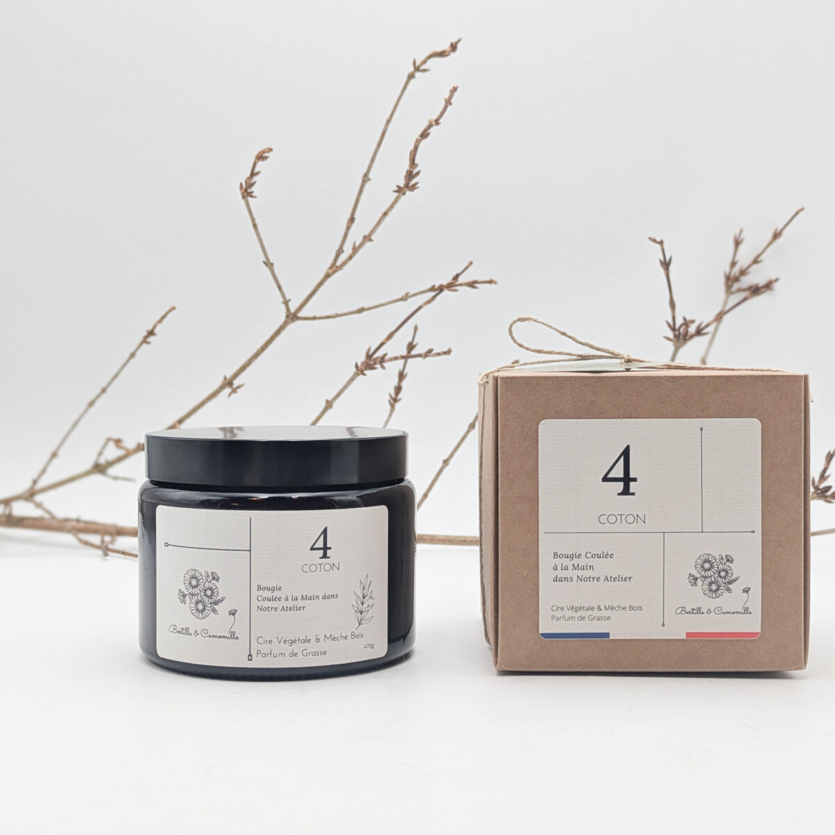 Bougie Parfumée Coton 4 - Grande 470 Gr