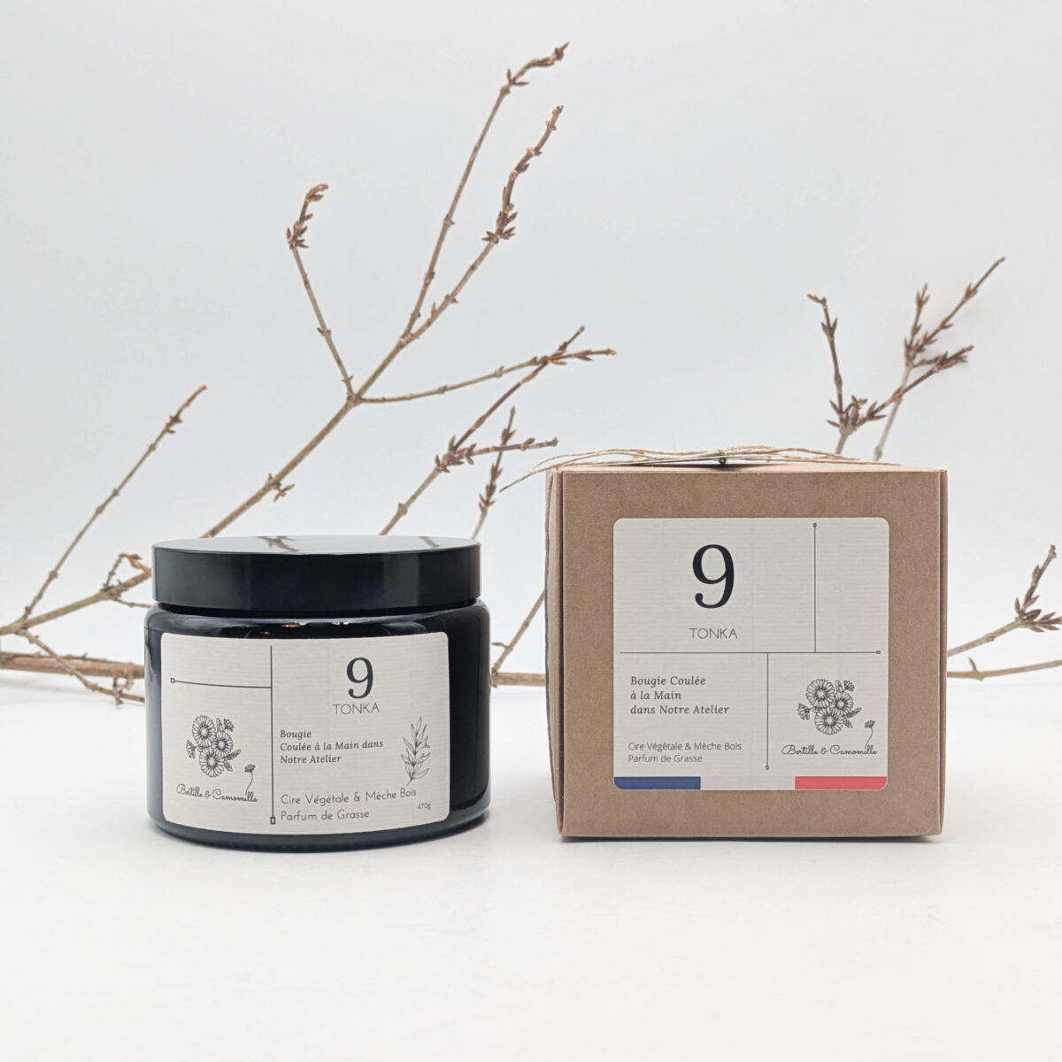 Bougie Parfumée Tonka 9 - Grande 470 Gr