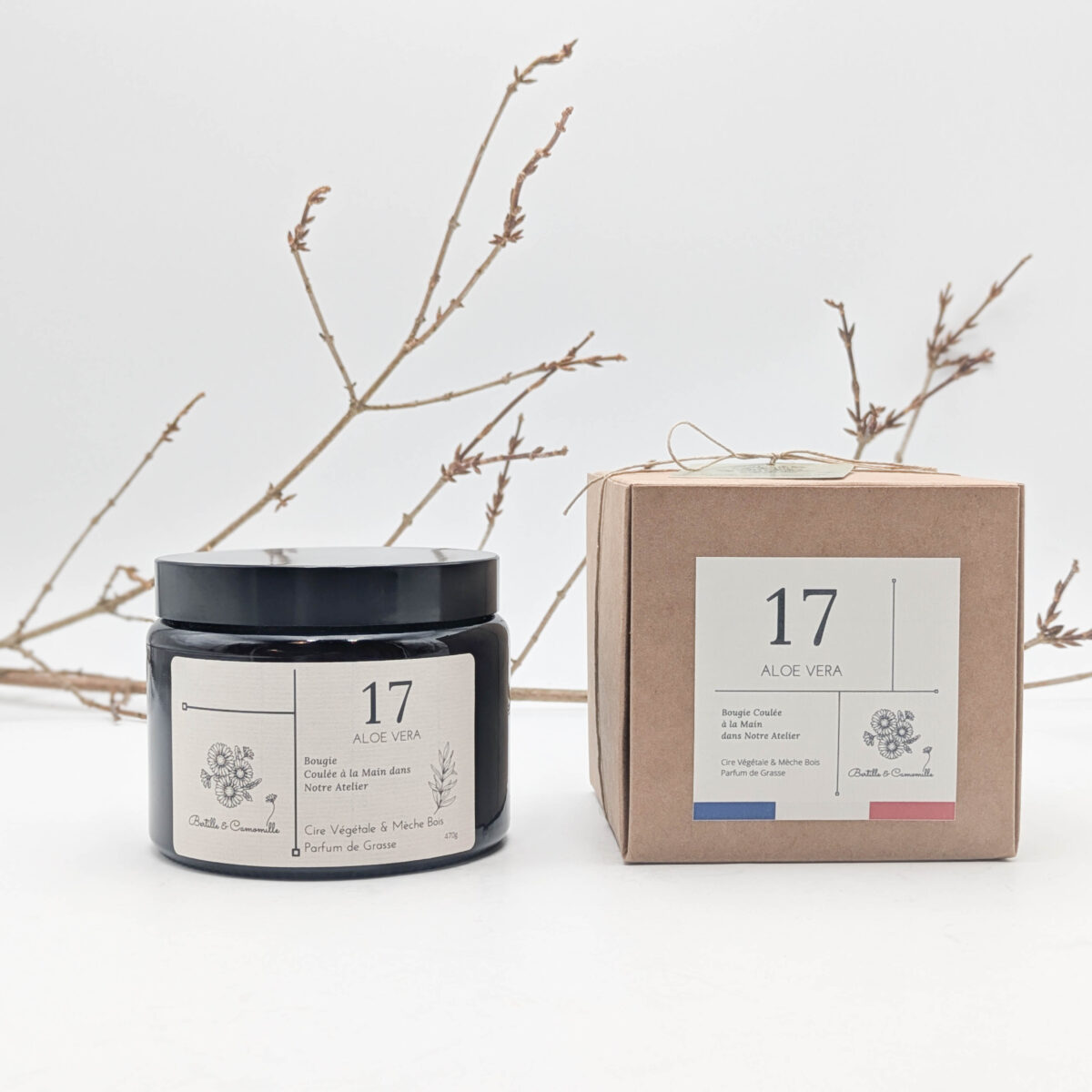 Bougie Parfumée Aloe Vera 17 - Grande 470 Gr