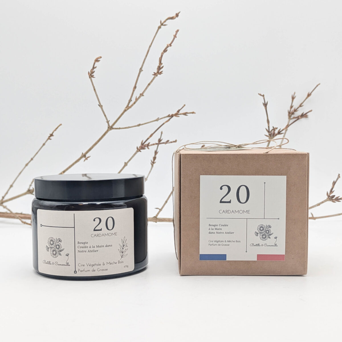 Bougie Parfumée Cardamome 20 - Grande 470 Gr