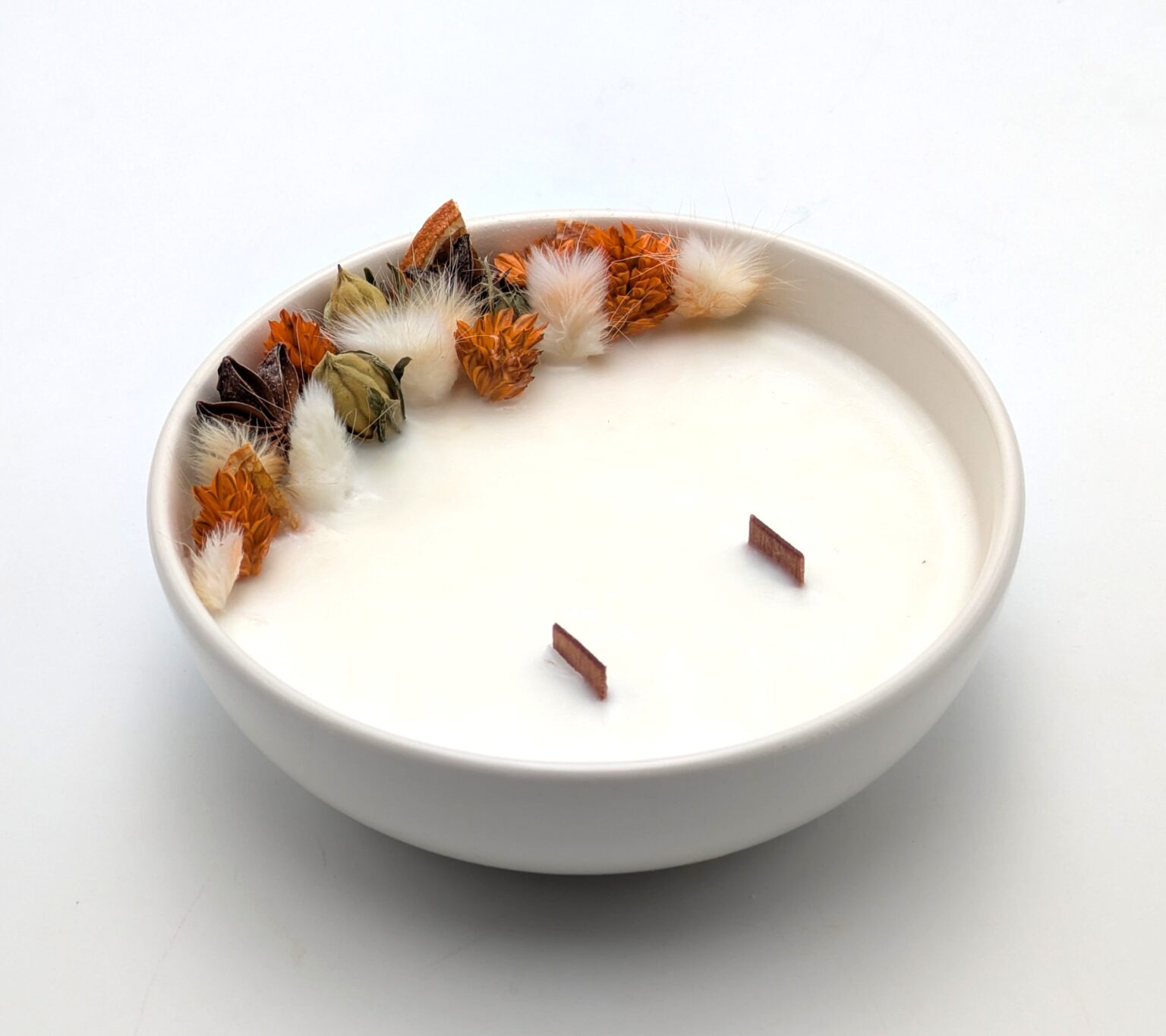 Grande Bougie Fleurs Séchées - Marché de Noël