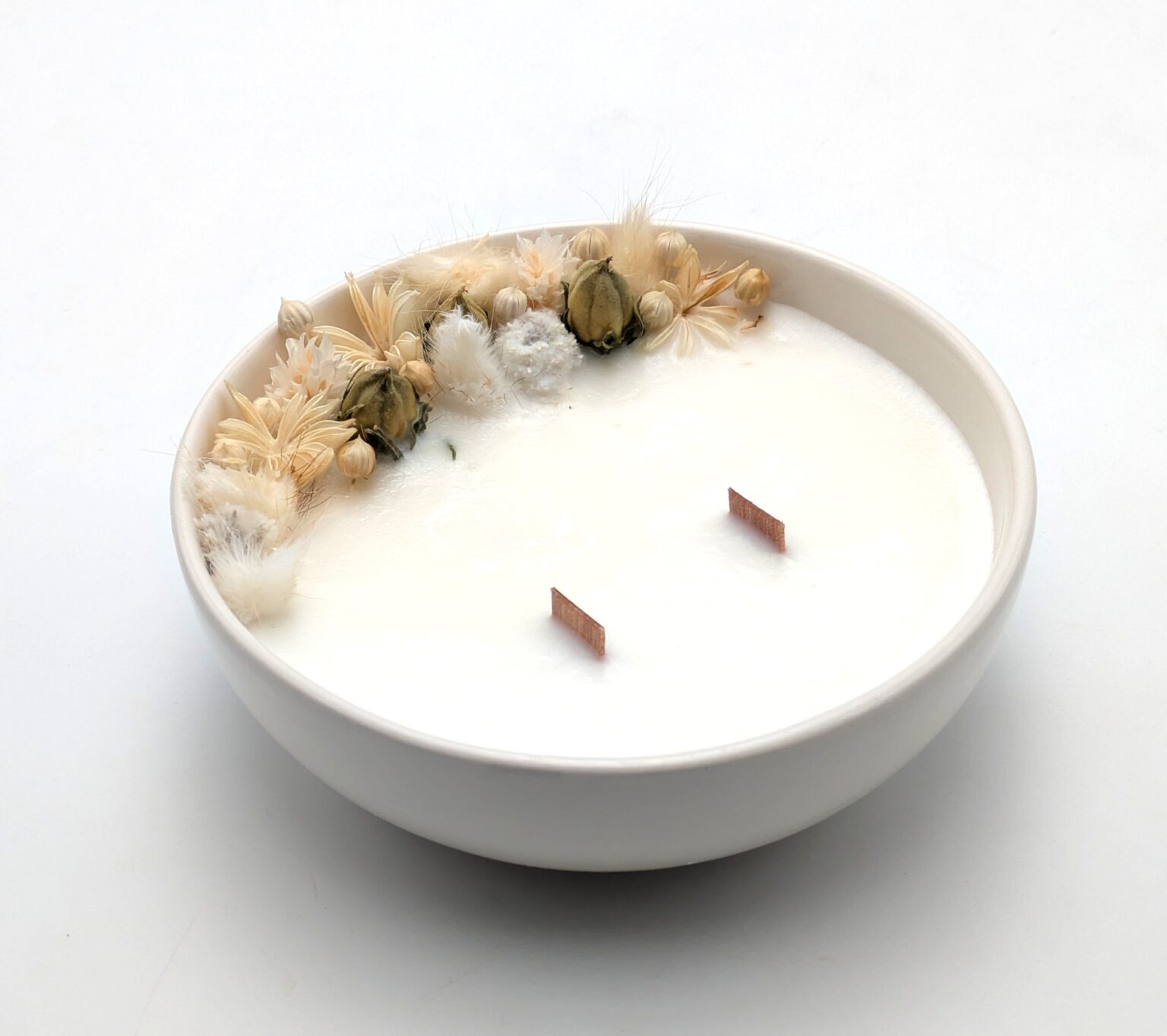 Grande Bougie Fleurs Séchées - Fleur de Lin