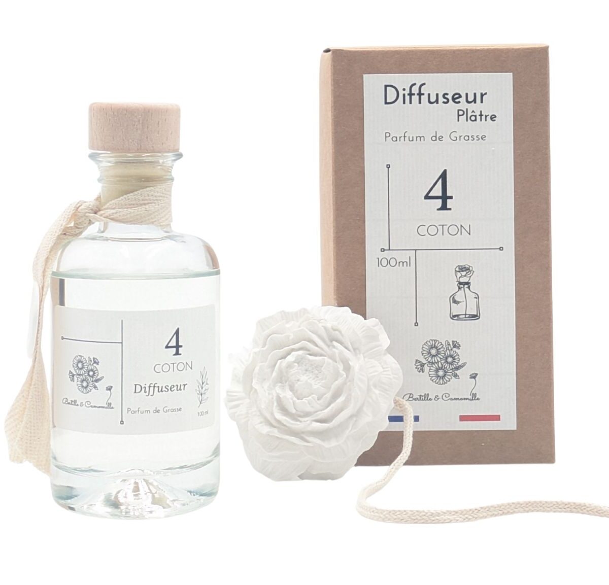 Diffuseur Fleur en Plâtre Coton