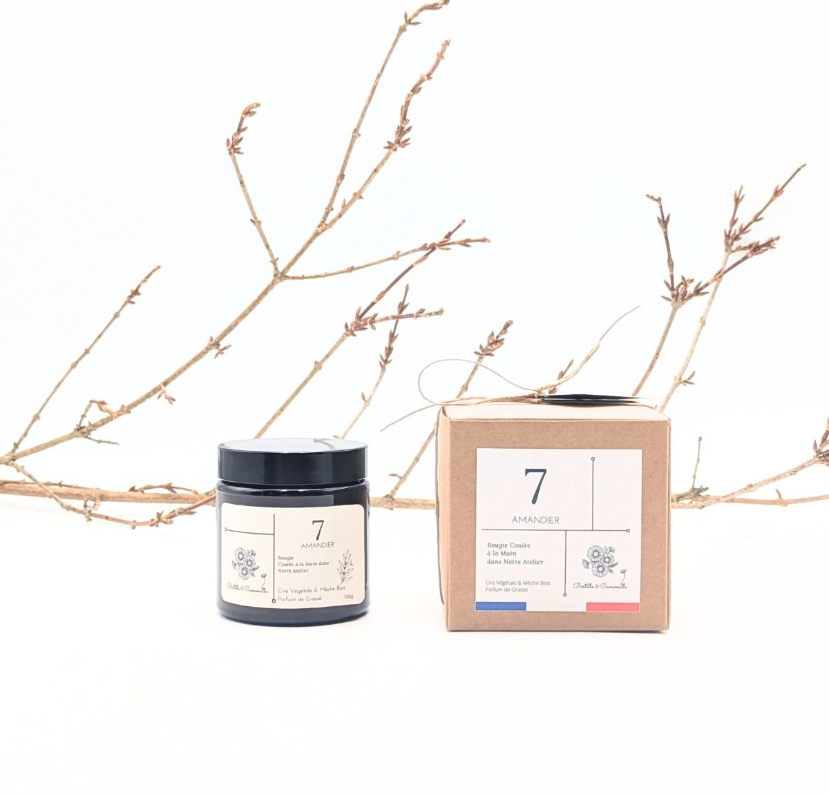 Bougie Parfumée Amandier 7 - Petite 100 Gr