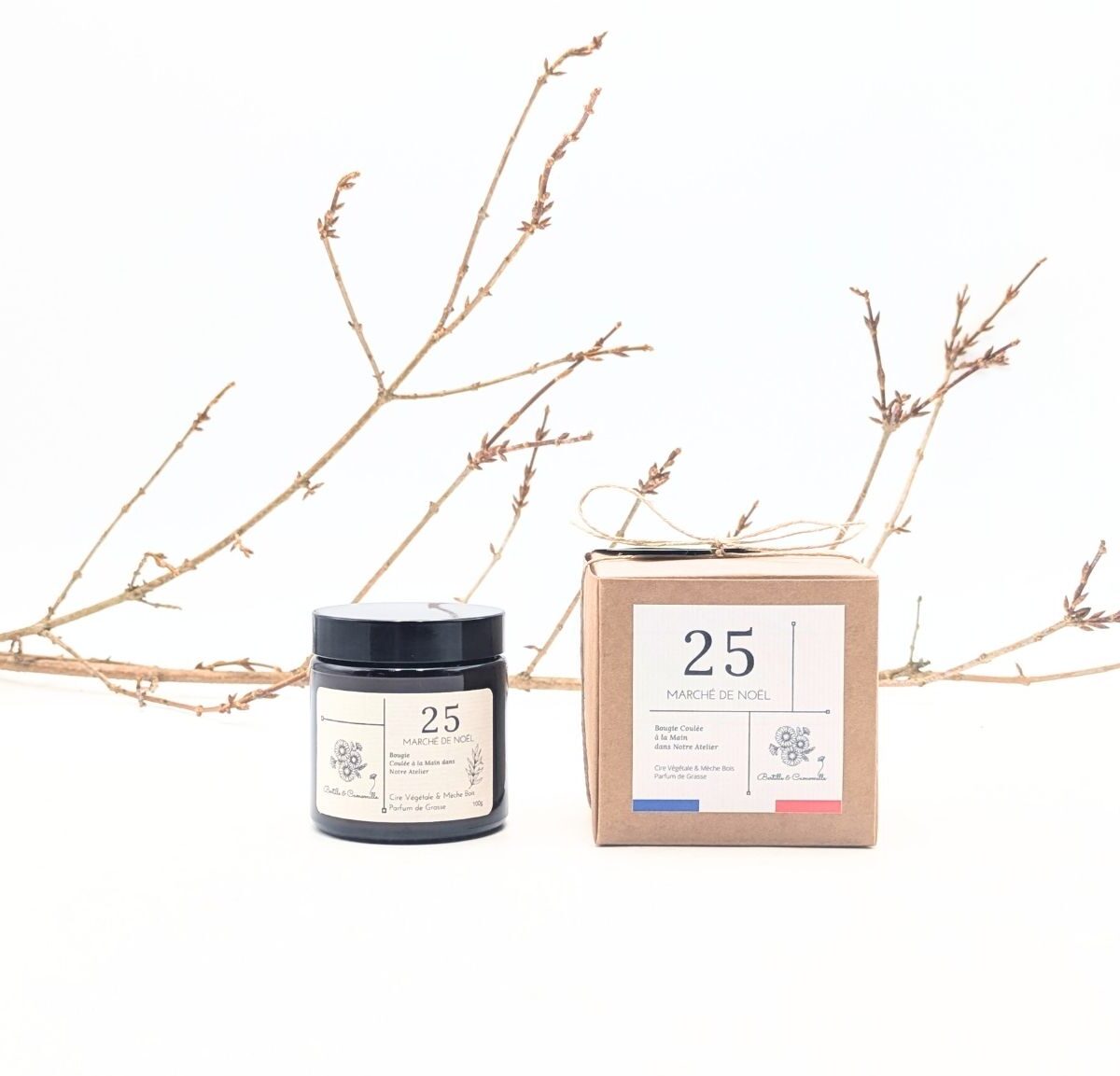 Bougie Parfumée Marché de Noël 25 - Petite 100 Gr