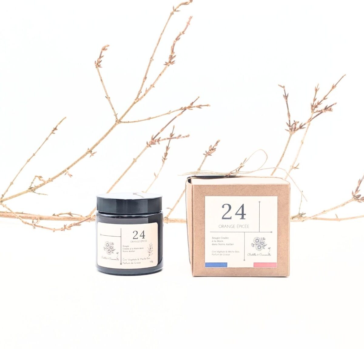 Bougie Parfumée Orange épicée 24 - Petite 100 Gr