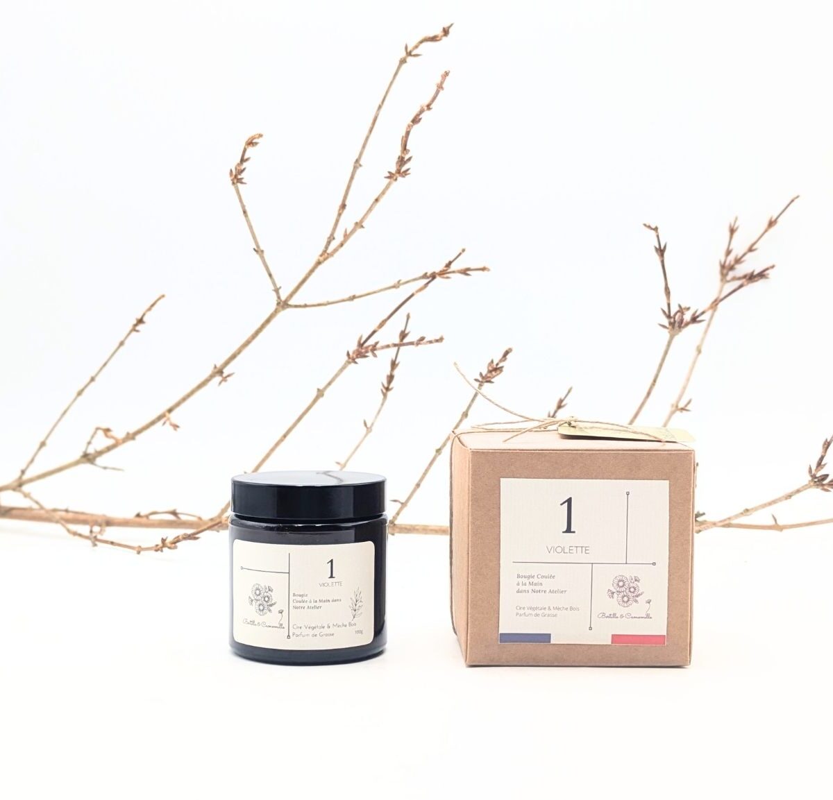 Bougie Parfumée Violette 1 - Petite 100 Gr