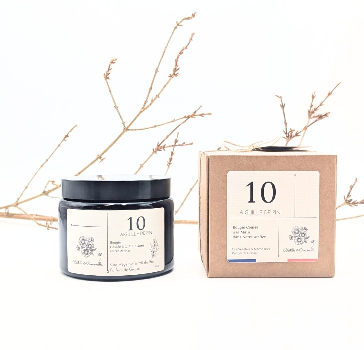 Bougie Parfumée Aiguille de Pin 10 - Grande 470 Gr