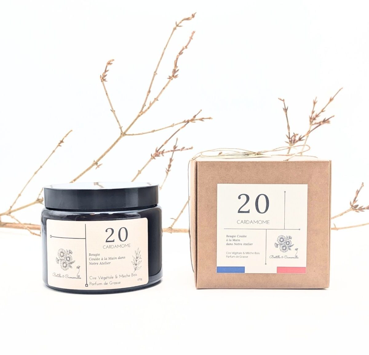 Bougie Parfumée Cardamome 20 - Grande 470 Gr