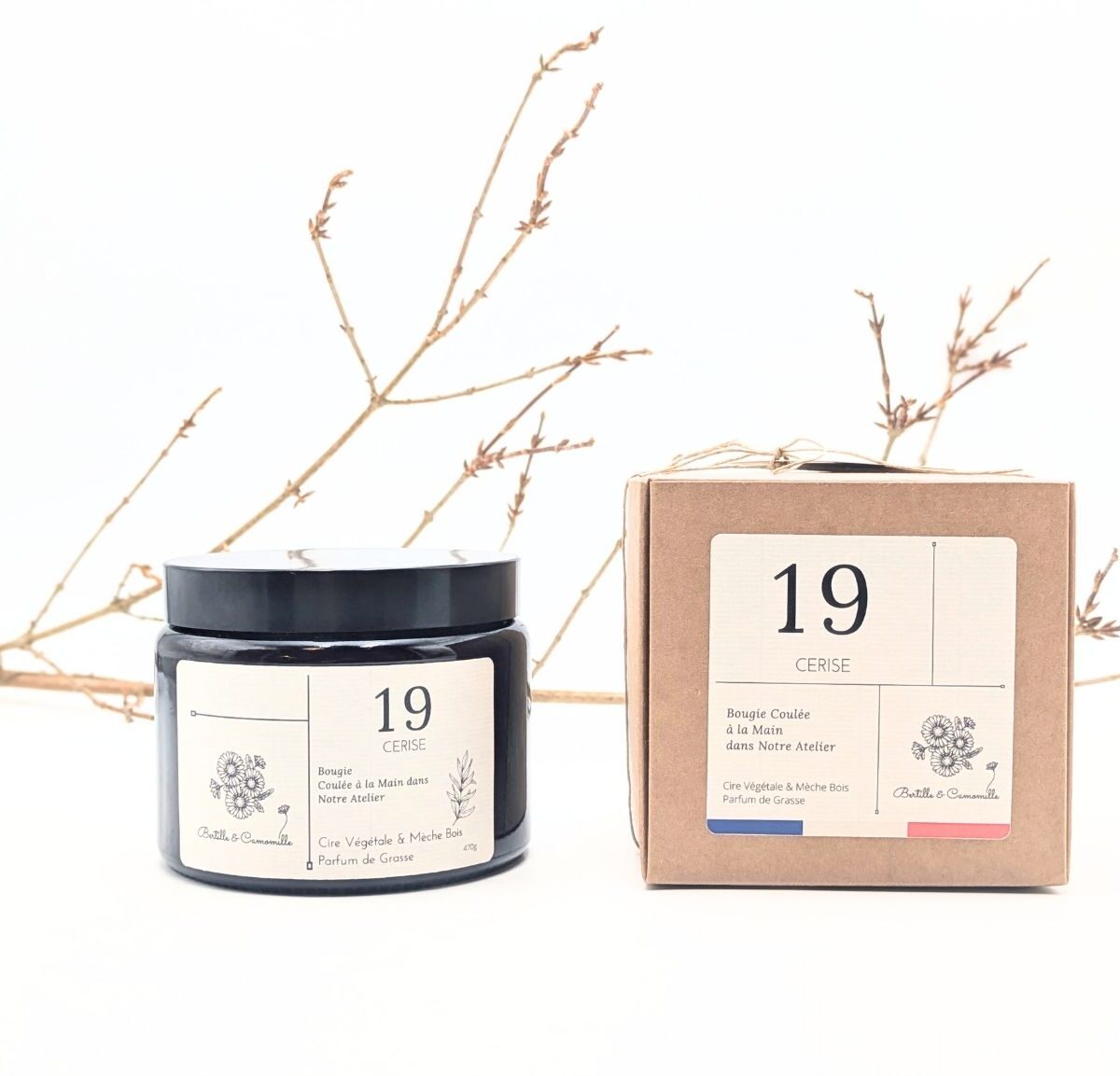 Bougie Parfumée Cerise 19 - Grande 470 Gr