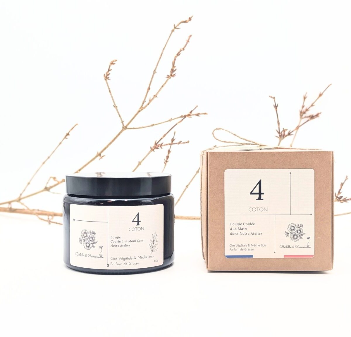 Bougie Parfumée Coton 4 - Grande 470 Gr