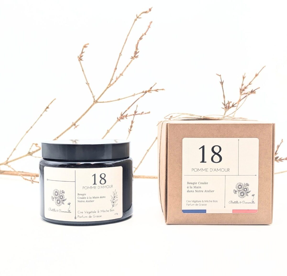 Bougie Parfumée Pomme d'Amour 18 - Grande 470 Gr