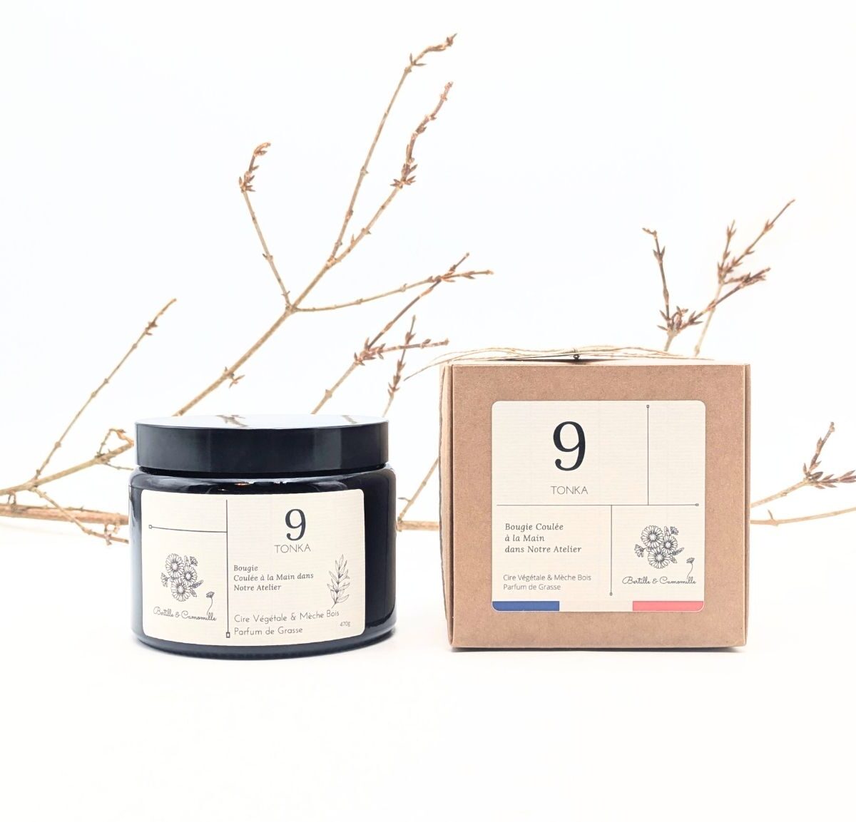 Bougie Parfumée Tonka 9 - Grande 470 Gr