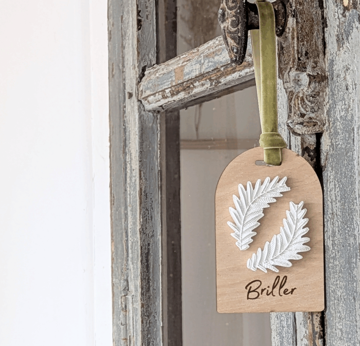 Décor en plâtre parfumé message "Briller" parfum "Figue".