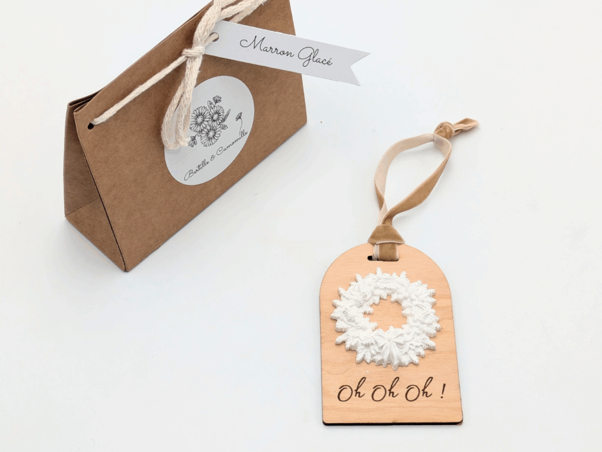 Décor en Plâtre Parfumé avec Message – Marron Glacé – Image 2