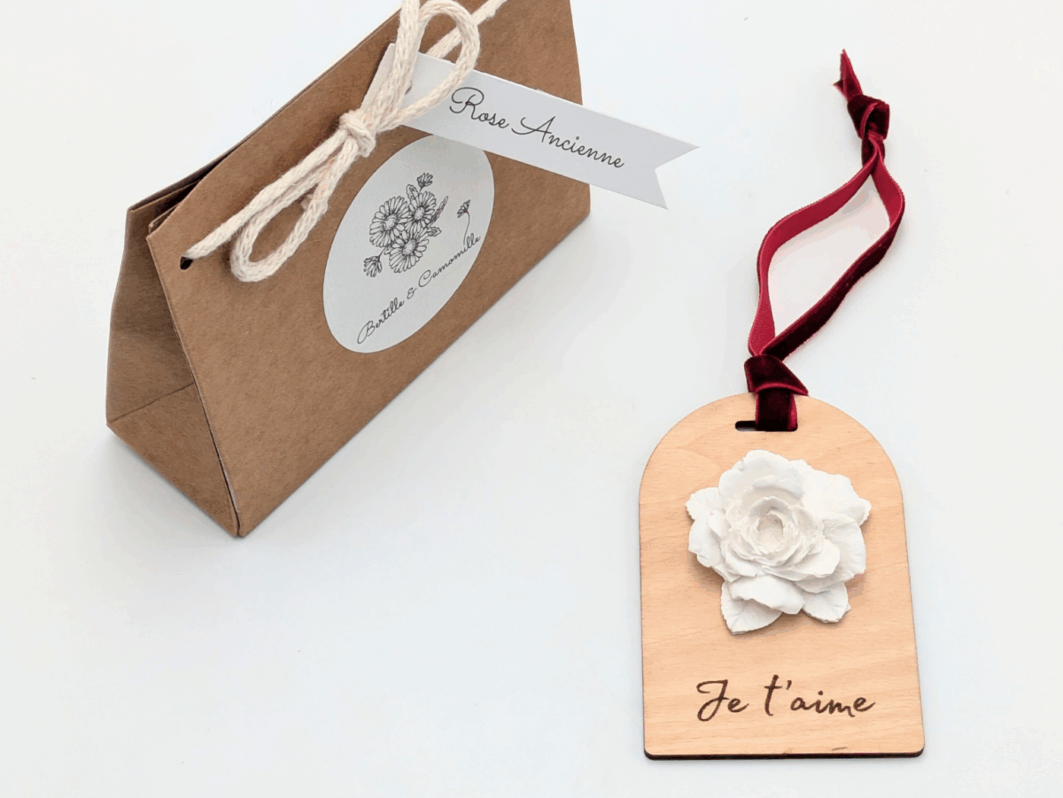 Décor en Plâtre Parfumé avec Message – Rose Ancienne – Image 2