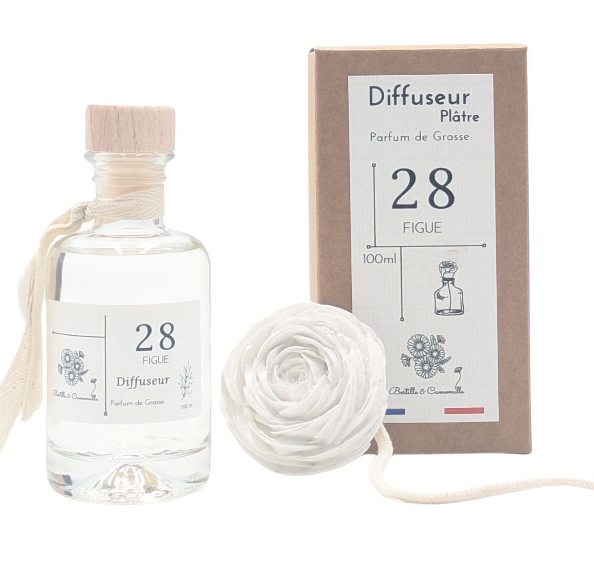 Diffuseur fleur en Plâtre - Figue