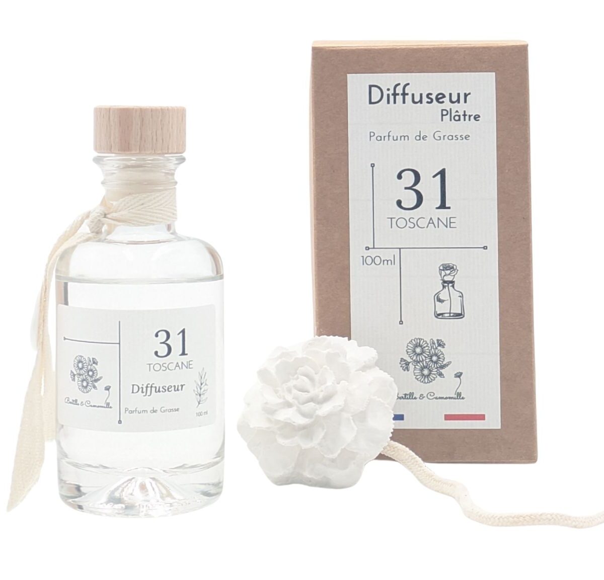Diffuseur fleur en Plâtre - Toscane