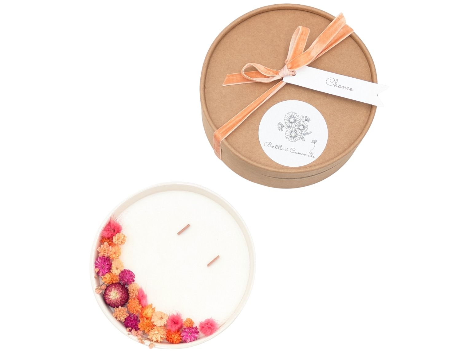 Bougie Fleurs Séchées - Parfumée Chance