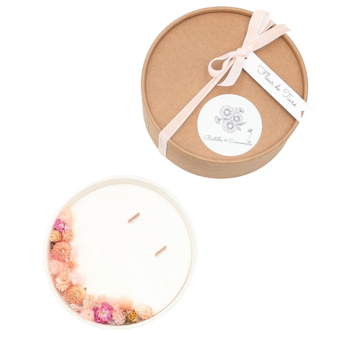 Bougie Fleurs Séchées - Parfumée Fleur de Tiaré