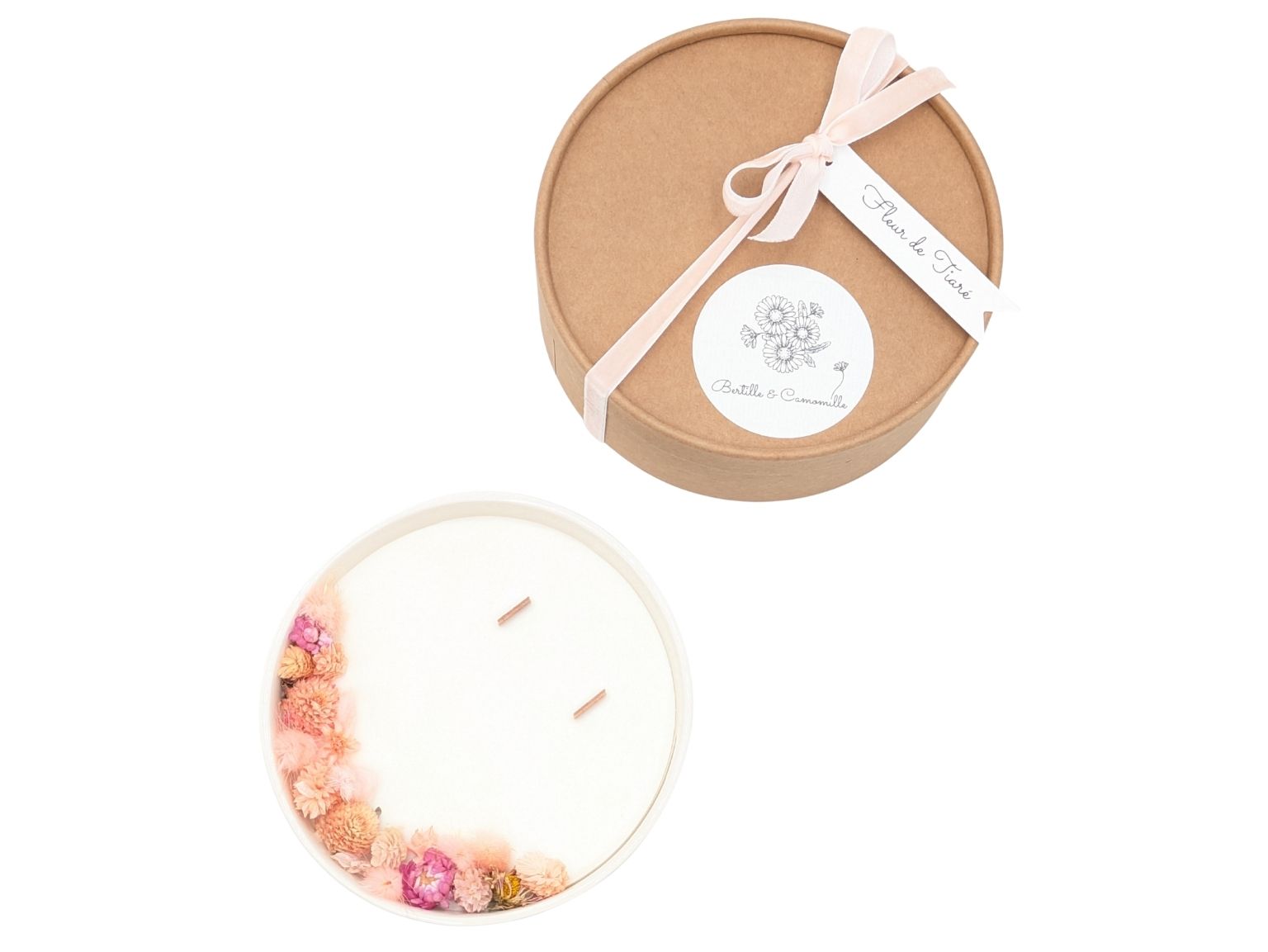 Bougie Fleurs Séchées - Parfumée Fleur de Tiaré