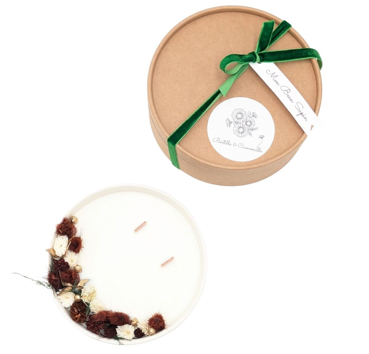 _Grande Bougie Fleurs Séchées - Mon Beau Sapin