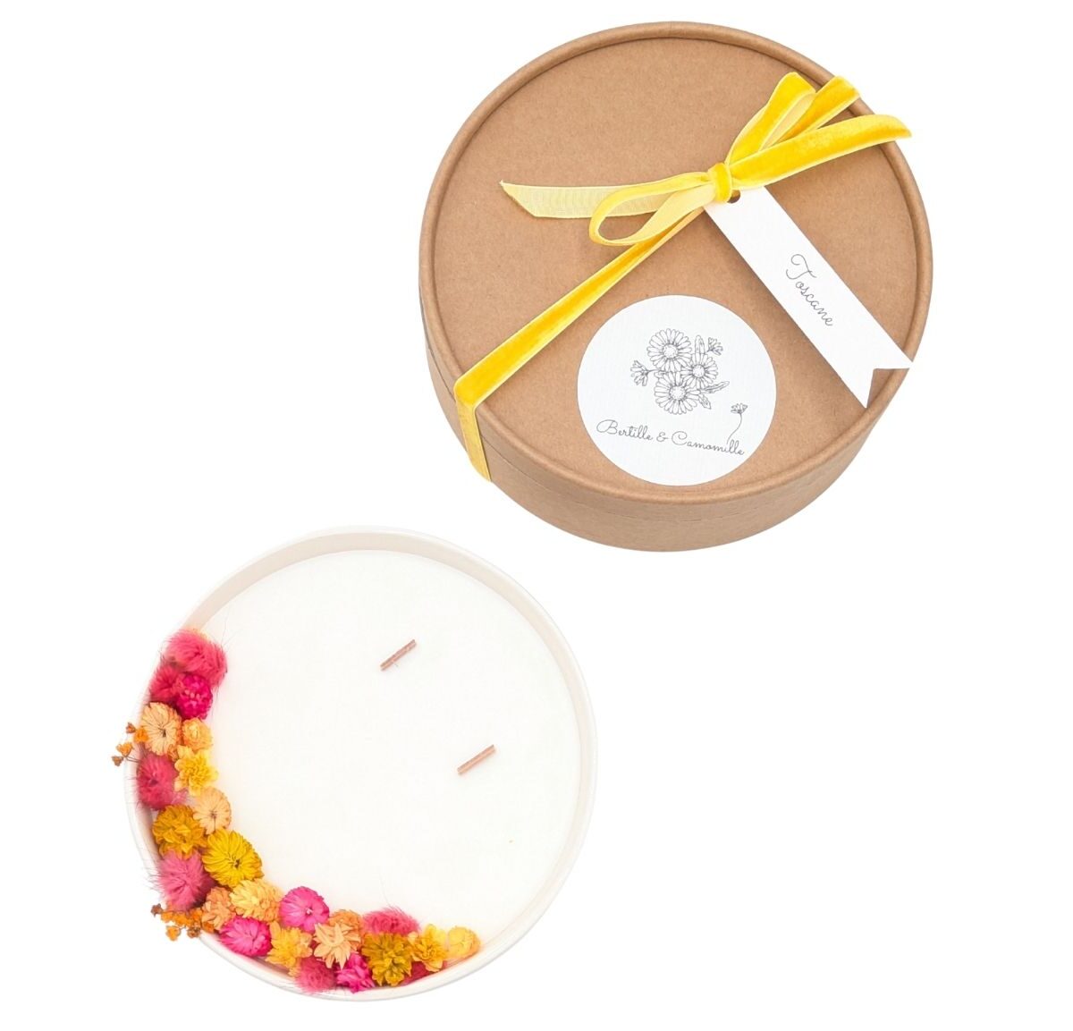 _Grande Bougie Fleurs Séchées - Toscane