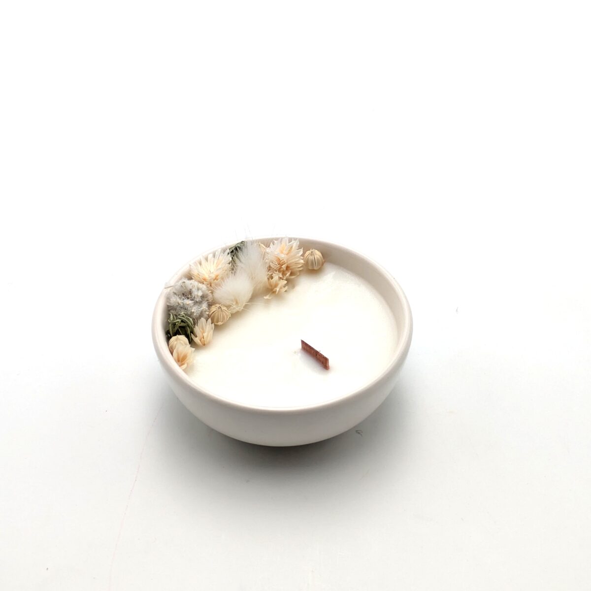 Mini bougie fleurs de lin.