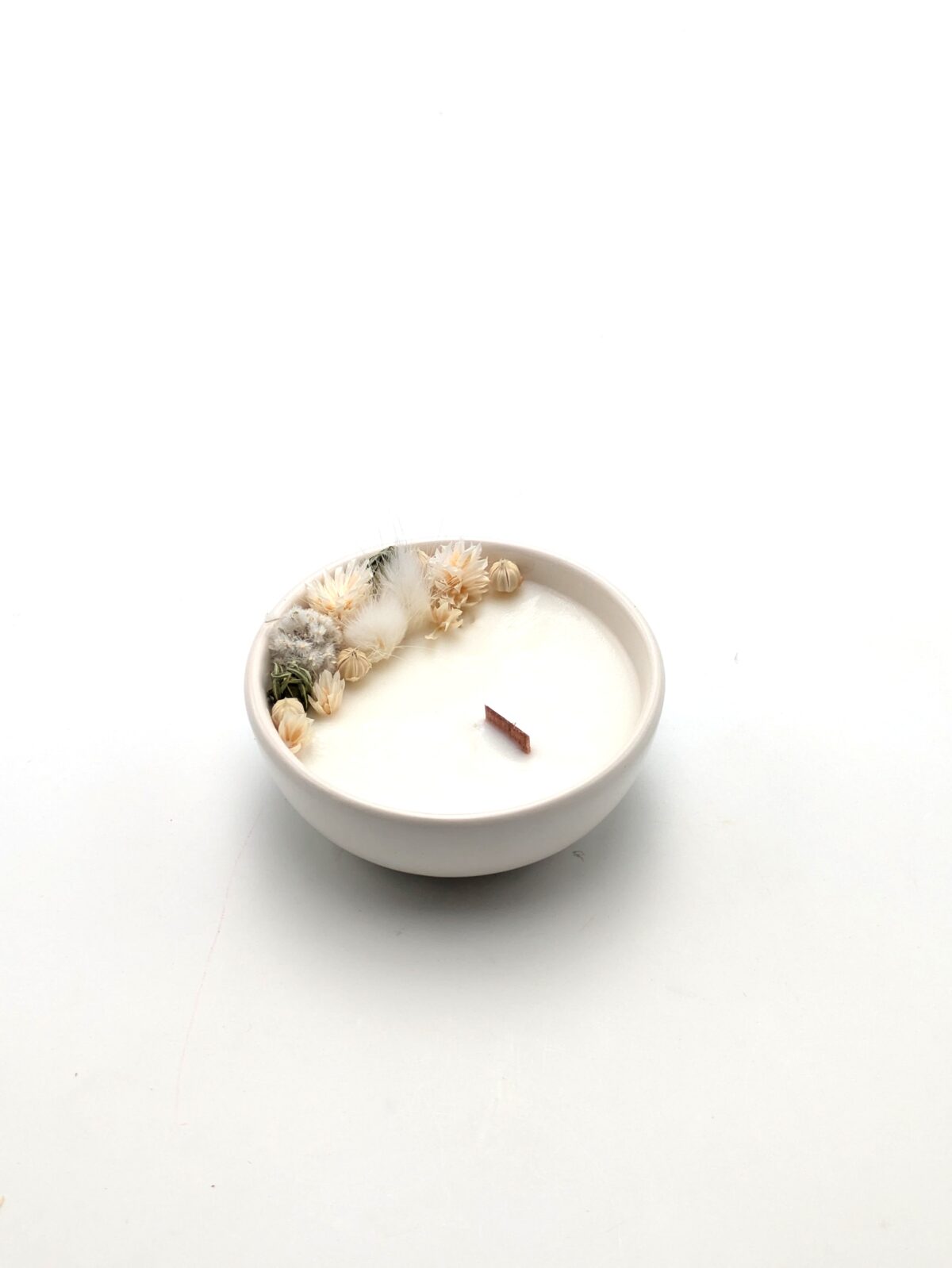 Mini bougie fleurs de lin.
