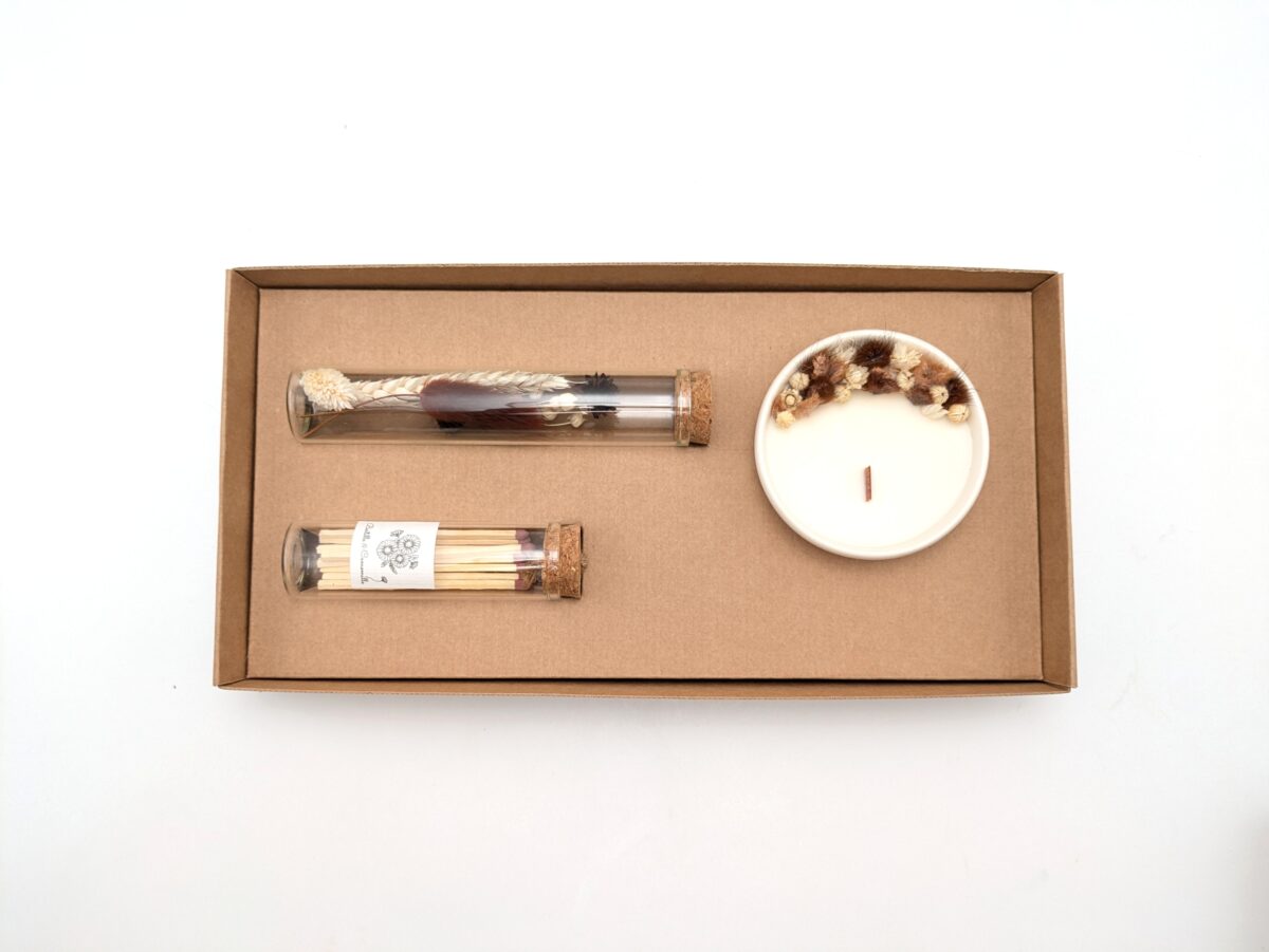 Coffret Bougie Prélude Marron Glacé.
