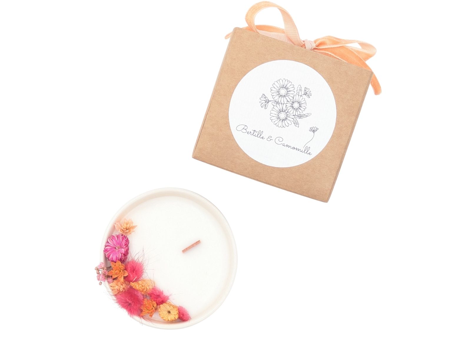 Mini Bougie Fleurs Séchées - Parfumée Chance