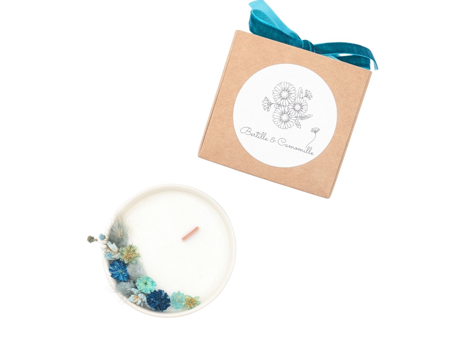 Mini Bougie Fleurs Séchées - Parfumée Eucalyptus Orange