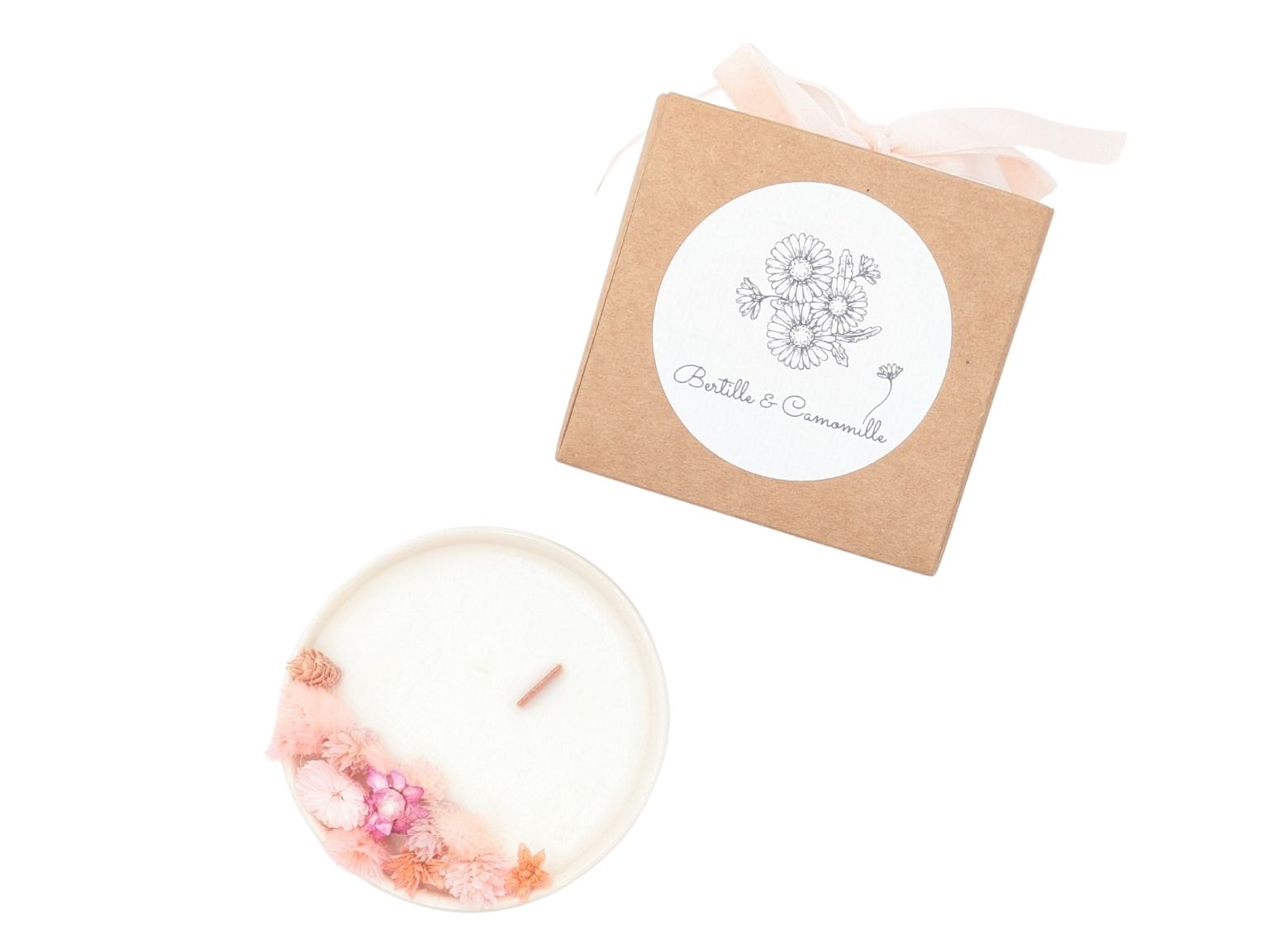 Mini Bougie Fleurs Séchées - Parfumée Fleur de Tiaré