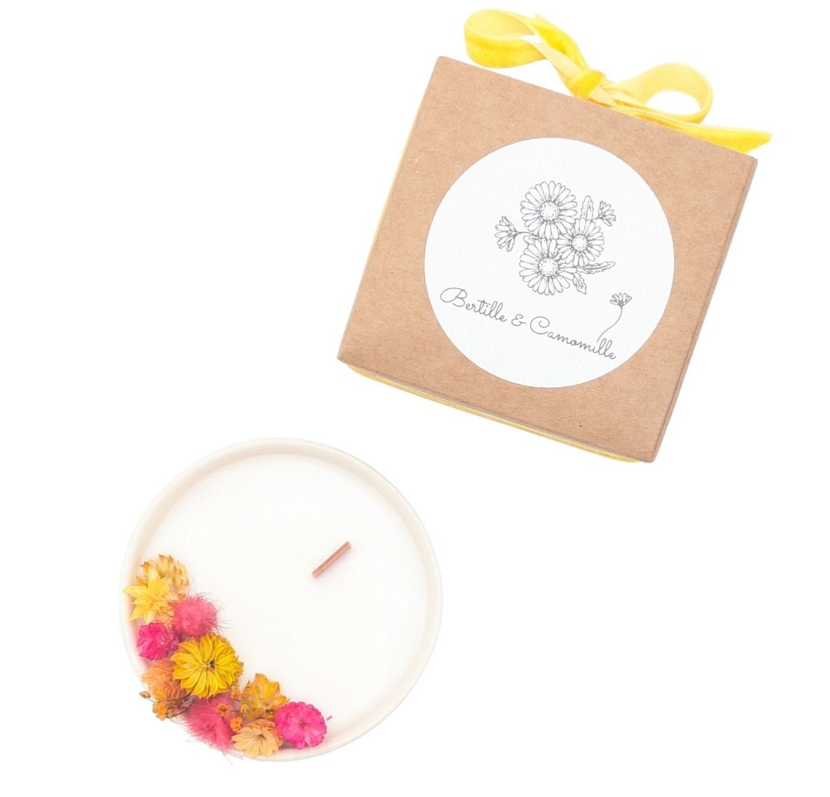 Petite bougie fleurs séchées - Toscane