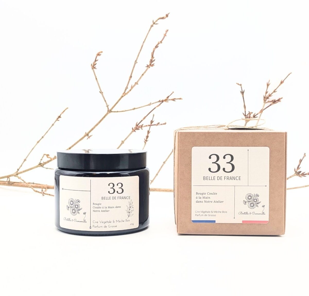 Bougie Parfumée Belle de France 33 - Grande 470 Gr