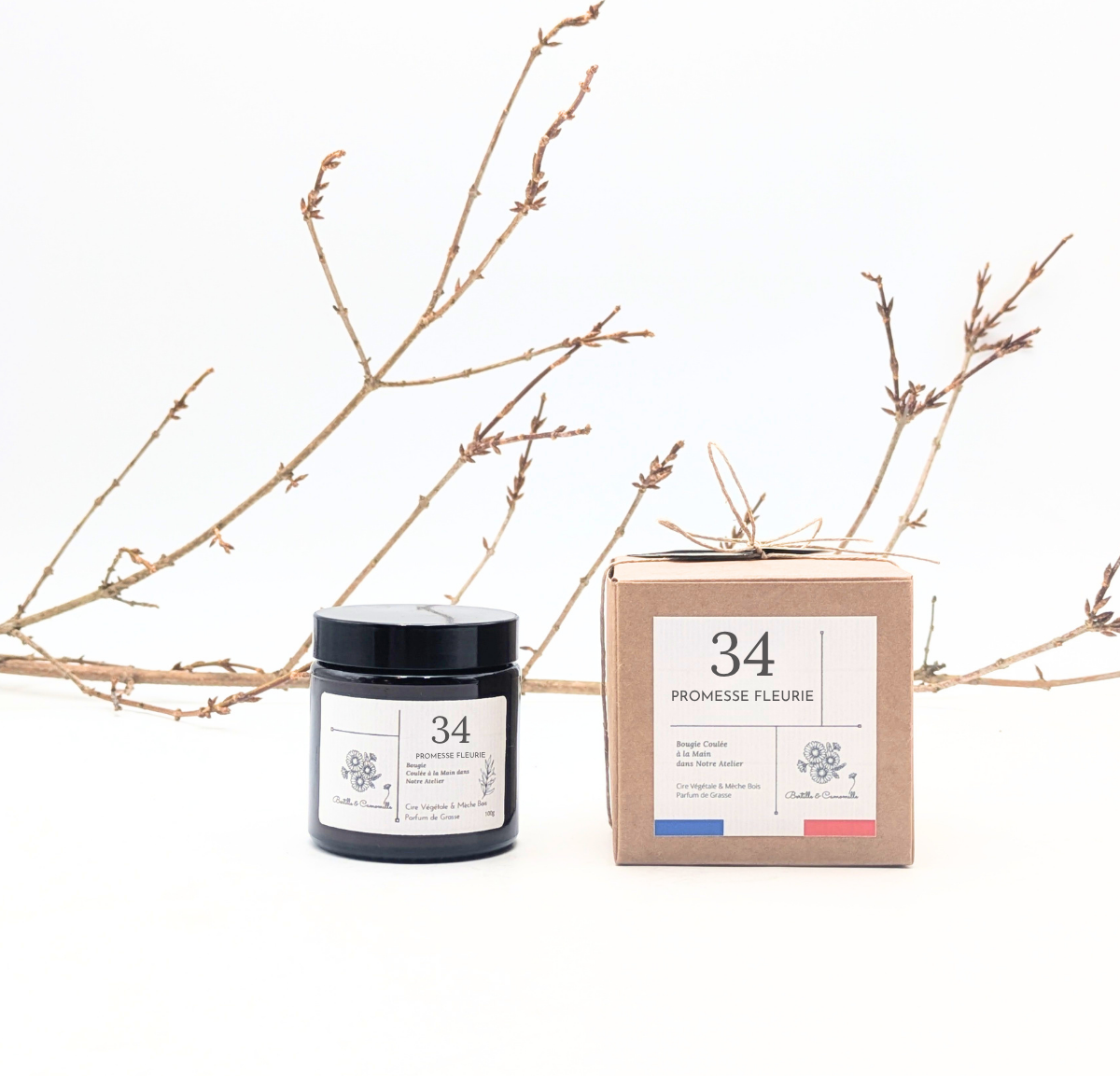 Bougie Parfumée Promesse Fleurie 34 - Petite 100 Gr